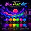 image:imageNicpro 6 Colors Large Fluorescent Acrylic Paint Set 338 oz Glow in the Black Light NonToxic amp Vibrant Neon Paint for Neon Party Decoration DIY Project on MultiSurface Canvas Rock Wood Craft845 Fl Oz Pack of 6