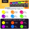 image:imageNicpro 6 Colors Large Fluorescent Acrylic Paint Set 338 oz Glow in the Black Light NonToxic amp Vibrant Neon Paint for Neon Party Decoration DIY Project on MultiSurface Canvas Rock Wood Craft338 Fl Oz Pack of 6