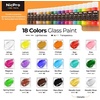 image:imageNicpro 8 Colors Stained Glass Paint Set 4oz  120ml Waterproof Acrylic Enamel amp Ceramic Glass Painting Kit for Arts on Transparent Wine Glasses Jars Windows with Color Wheel Opaque Finish1 Fl Oz Pack of 18