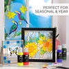 image:imageNicpro 8 Colors Stained Glass Paint Set 4oz  120ml Waterproof Acrylic Enamel amp Ceramic Glass Painting Kit for Arts on Transparent Wine Glasses Jars Windows with Color Wheel Opaque Finish1 Fl Oz Pack of 18