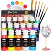 image:imageNicpro 8 Colors Stained Glass Paint Set 4oz  120ml Waterproof Acrylic Enamel amp Ceramic Glass Painting Kit for Arts on Transparent Wine Glasses Jars Windows with Color Wheel Opaque Finish1 Fl Oz Pack of 18