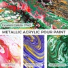 image:imageNicpro 8 Colors 338 oz Large Bulk Iridescent Acrylic Pouring Paint Supplies Kit Premixed High Flow Art Pour Paint with Silicone Pour Oil Gloves Tablecloths for Beginner DIY Ready to PourIridescent Color
