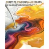 image:imageNicpro 8 Colors 338 oz Large Bulk Iridescent Acrylic Pouring Paint Supplies Kit Premixed High Flow Art Pour Paint with Silicone Pour Oil Gloves Tablecloths for Beginner DIY Ready to PourMetallic Color