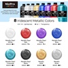 image:imageNicpro 8 Colors 338 oz Large Bulk Iridescent Acrylic Pouring Paint Supplies Kit Premixed High Flow Art Pour Paint with Silicone Pour Oil Gloves Tablecloths for Beginner DIY Ready to PourMetallic Color