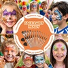 image:imageNicpro 12pcs Face Paint Brushes Set with 9 Sponges Set Professional Paint Brushes for Face Painting Body Makeup Acrylic Watercolor Oil Halloween Cosplay Party Portable Storage Case Included