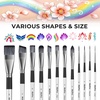 image:imageNicpro 12pcs Face Paint Brushes Set with 9 Sponges Set Professional Paint Brushes for Face Painting Body Makeup Acrylic Watercolor Oil Halloween Cosplay Party Portable Storage Case Included