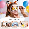 image:imageNicpro 12pcs Face Paint Brushes Set with 9 Sponges Set Professional Paint Brushes for Face Painting Body Makeup Acrylic Watercolor Oil Halloween Cosplay Party Portable Storage Case Included
