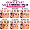 image:imageNicpro 12pcs Face Paint Brushes Set with 9 Sponges Set Professional Paint Brushes for Face Painting Body Makeup Acrylic Watercolor Oil Halloween Cosplay Party Portable Storage Case Included