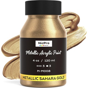 image:imageNicpro Metallic Sahara Gold Acrylic Paint 4oz120ml Large Gold Leaf Paint Non Toxic Non Fading Gold Paints for Metal Wood Craft Clay Canvas Furniture Handcrafts Art SuppliesSahara Gold
