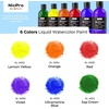 image:imageNicpro 6 Colors Liquid Watercolor Paint Set 2 oz Concentrated Water Color Paints for Kids amp Adults NonToxic Classroom Art Supplies for School Home Crafts Slime Glue Clay Party Activities6 Colors