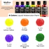 image:imageNicpro 6 Colors Liquid Watercolor Paint Set 2 oz Concentrated Water Color Paints for Kids amp Adults NonToxic Classroom Art Supplies for School Home Crafts Slime Glue Clay Party Activities6 Colors