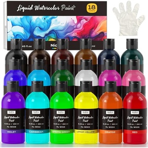 image:imageNicpro 6 Colors Liquid Watercolor Paint Set 2 oz Concentrated Water Color Paints for Kids amp Adults NonToxic Classroom Art Supplies for School Home Crafts Slime Glue Clay Party Activities18 Colors