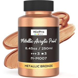 image:imageNicpro Metallic Violet Acrylic Paint 845oz250ml Purple Craft Paint  Large Non Toxic Non Fading Art Paint for Wood Metal Clay Fabric Canvas Ceramic Furniture HandcraftsBronze