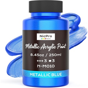 image:imageNicpro Metallic Violet Acrylic Paint 845oz250ml Purple Craft Paint  Large Non Toxic Non Fading Art Paint for Wood Metal Clay Fabric Canvas Ceramic Furniture HandcraftsMetallic Blue