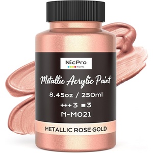 image:imageNicpro Metallic Violet Acrylic Paint 845oz250ml Purple Craft Paint  Large Non Toxic Non Fading Art Paint for Wood Metal Clay Fabric Canvas Ceramic Furniture HandcraftsRose Gold