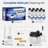 image:imageNicpro Airbrush Cleaning Kit 4 x 4 fl oz  120 ml Airbrush Cleaner  with Glass Cleaning Pot Easily Cleans WaterBased amp Acrylic Paints for Airbrushes and Artistic Tools4 Fl Oz Pack of 8