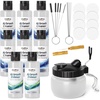 image:imageNicpro 6 x 4 fl oz Airbrush Cleaner and 2 x 4 fl oz Thinner Kit  with Glass Cleaning Pot Easily Works with WaterBased Acrylic Paints for Airbrushes amp Art Tools