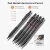 image:imageNicpro 33PCS Black Metal Mechanical Pencil Set in Leather Case Art Drafting Pencil 03 05 07 09 mm 2mm Lead Holders for Sketching Drawing with 18 Tube 6B 4B 2B HB 2H 4H Colors Lead RefillsBlack