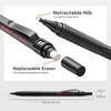 image:imageNicpro 33PCS Black Metal Mechanical Pencil Set in Leather Case Art Drafting Pencil 03 05 07 09 mm 2mm Lead Holders for Sketching Drawing with 18 Tube 6B 4B 2B HB 2H 4H Colors Lead RefillsBlack