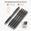 image:imageNicpro 33PCS Black Metal Mechanical Pencil Set in Leather Case Art Drafting Pencil 03 05 07 09 mm 2mm Lead Holders for Sketching Drawing with 18 Tube 6B 4B 2B HB 2H 4H Colors Lead RefillsBlack