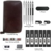 image:imageNicpro 38PCS Art Mechanical Pencils Set in Leather Case 3 PCS Metal Drafting Pencil 05 07 09 mm amp 5 PCS 2mm Lead Holder 6B 4B 2B HB 2H 4H Colors For Sketching Drawing With 20 Tube Lead Refills17PCS