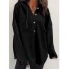 imageSHEWIN Oversized Sweatshirts for Women Loose Fit Casual Long Sleeve Button Hooded Sweatshirt Hoodie with PocketBlack