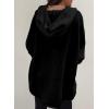 imageSHEWIN Oversized Sweatshirts for Women Loose Fit Casual Long Sleeve Button Hooded Sweatshirt Hoodie with PocketBlack