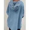 imageSHEWIN Oversized Sweatshirts for Women Loose Fit Casual Long Sleeve Button Hooded Sweatshirt Hoodie with PocketBlue