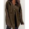 imageSHEWIN Oversized Sweatshirts for Women Loose Fit Casual Long Sleeve Button Hooded Sweatshirt Hoodie with PocketDark Brown