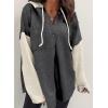 imageSHEWIN Oversized Sweatshirts for Women Loose Fit Casual Long Sleeve Button Hooded Sweatshirt Hoodie with PocketDark Grey