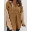 imageSHEWIN Oversized Sweatshirts for Women Loose Fit Casual Long Sleeve Button Hooded Sweatshirt Hoodie with PocketKhaki