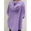 imageSHEWIN Oversized Sweatshirts for Women Loose Fit Casual Long Sleeve Button Hooded Sweatshirt Hoodie with PocketPurple