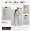 imageSHEWIN Womens 2 Piece Outfits Sweatsuit Casual Short Sleeve Pullover Tops and Drawstring Wide Leg Pants Lounge SetsB Grey