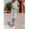 imageSHEWIN Womens 2 Piece Outfits Sweatsuit Casual Short Sleeve Pullover Tops and Drawstring Wide Leg Pants Lounge SetsB Grey