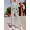 imageSHEWIN Womens 2 Piece Outfits Sweatsuit Casual Short Sleeve Pullover Tops and Drawstring Wide Leg Pants Lounge SetsB Grey