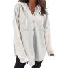 imageSHEWIN Oversized Sweatshirts for Women Loose Fit Casual Long Sleeve Button Hooded Sweatshirt Hoodie with PocketA Gray