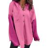 imageSHEWIN Oversized Sweatshirts for Women Loose Fit Casual Long Sleeve Button Hooded Sweatshirt Hoodie with PocketPink