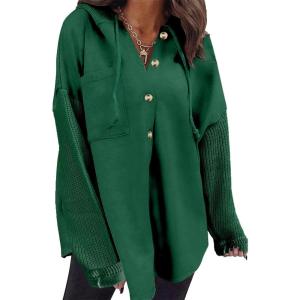 imageSHEWIN Oversized Sweatshirts for Women Loose Fit Casual Long Sleeve Button Hooded Sweatshirt Hoodie with PocketBlackish Green