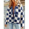 imageSHEWIN Jackets For Women Causal Sherpa Fall Jacket Loose Button Down Plaid Winter CoatsAshleigh Blue Run Big  Order One Size Down