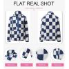 imageSHEWIN Jackets For Women Causal Sherpa Fall Jacket Loose Button Down Plaid Winter CoatsAshleigh Blue Run Big  Order One Size Down