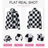 imageSHEWIN Jackets For Women Causal Sherpa Fall Jacket Loose Button Down Plaid Winter CoatsBlack Run Big  Order One Size Down