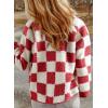 imageSHEWIN Jackets For Women Causal Sherpa Fall Jacket Loose Button Down Plaid Winter CoatsFiery Red Run Big  Order One Size Down