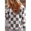 imageSHEWIN Jackets For Women Causal Sherpa Fall Jacket Loose Button Down Plaid Winter CoatsGrey Run Big  Order One Size Down