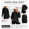 imageSHEWIN Womens Casual Hoodies Long Sleeve Solid Lightweight Pullover Tops Loose Sweatshirt with Pocket1 Black