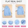 imageSHEWIN Womens Casual Hoodies Long Sleeve Solid Lightweight Pullover Tops Loose Sweatshirt with Pocket1 Blue