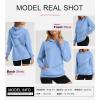 imageSHEWIN Womens Casual Hoodies Long Sleeve Solid Lightweight Pullover Tops Loose Sweatshirt with Pocket1 Blue
