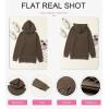imageSHEWIN Womens Casual Hoodies Long Sleeve Solid Lightweight Pullover Tops Loose Sweatshirt with Pocket1 Brown