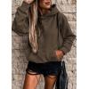 imageSHEWIN Womens Casual Hoodies Long Sleeve Solid Lightweight Pullover Tops Loose Sweatshirt with Pocket1 Brown