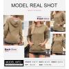 imageSHEWIN Womens Casual Hoodies Long Sleeve Solid Lightweight Pullover Tops Loose Sweatshirt with Pocket1 Khaki