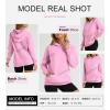 imageSHEWIN Womens Casual Hoodies Long Sleeve Solid Lightweight Pullover Tops Loose Sweatshirt with Pocket1 Pink
